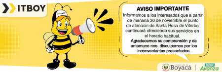 AVISO IMPORTANTE - ATENCION EN SANTA ROSA DE VITERBO